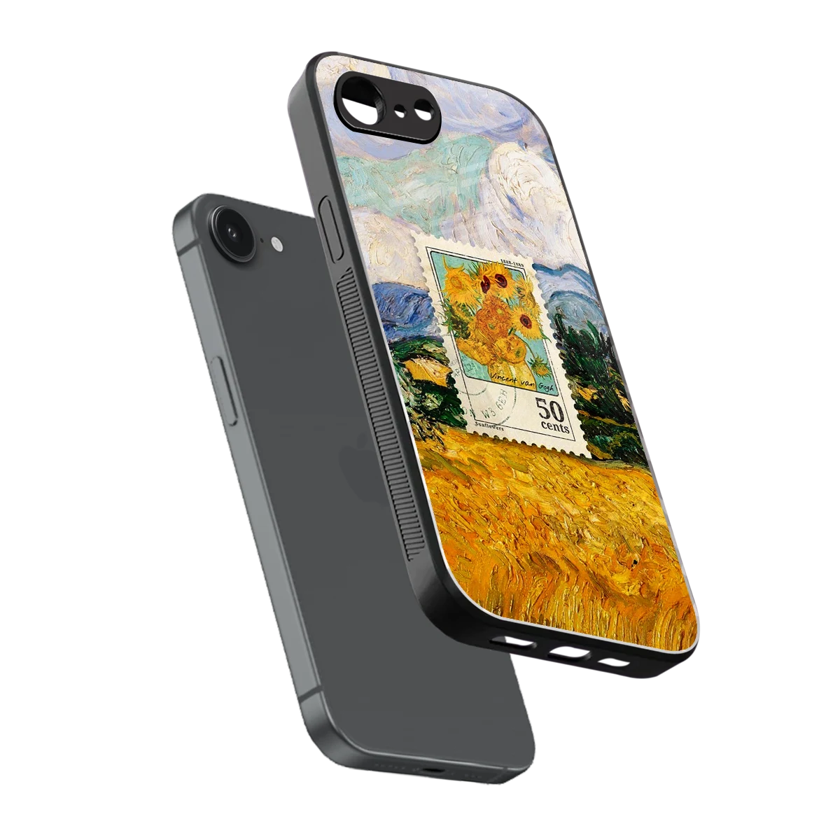 50 Cents sleek iphone 16e cover with tempered glass back and TPU edges