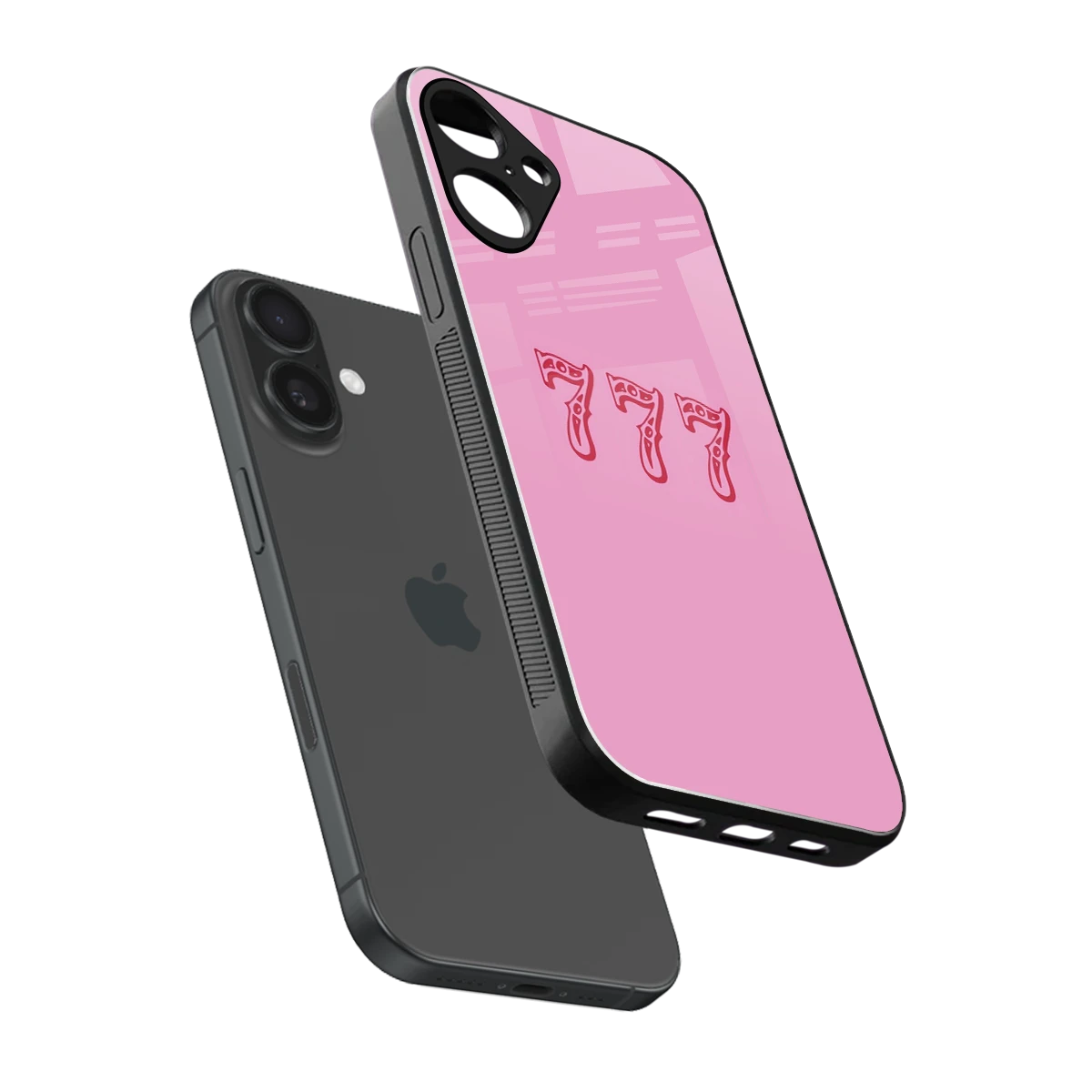 777 sleek iphone 16 plus cover with tempered glass back and TPU edges