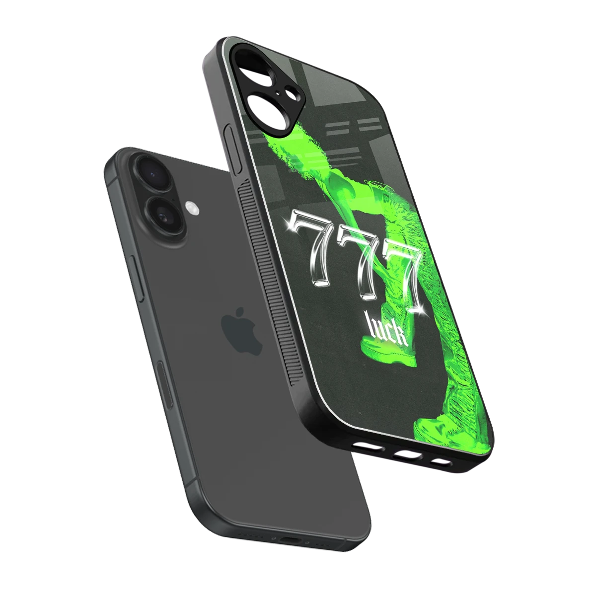 777 Luck sleek iphone 16 plus cover with tempered glass back and TPU edges