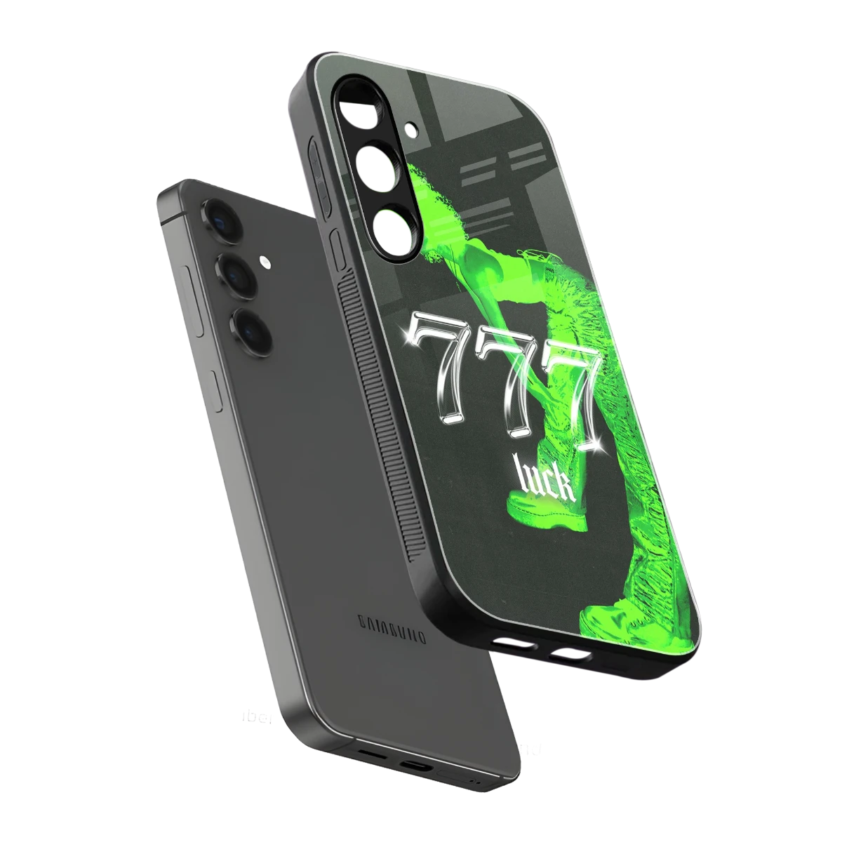 777 Luck sleek samsung galaxy s24 cover with tempered glass back and TPU edges