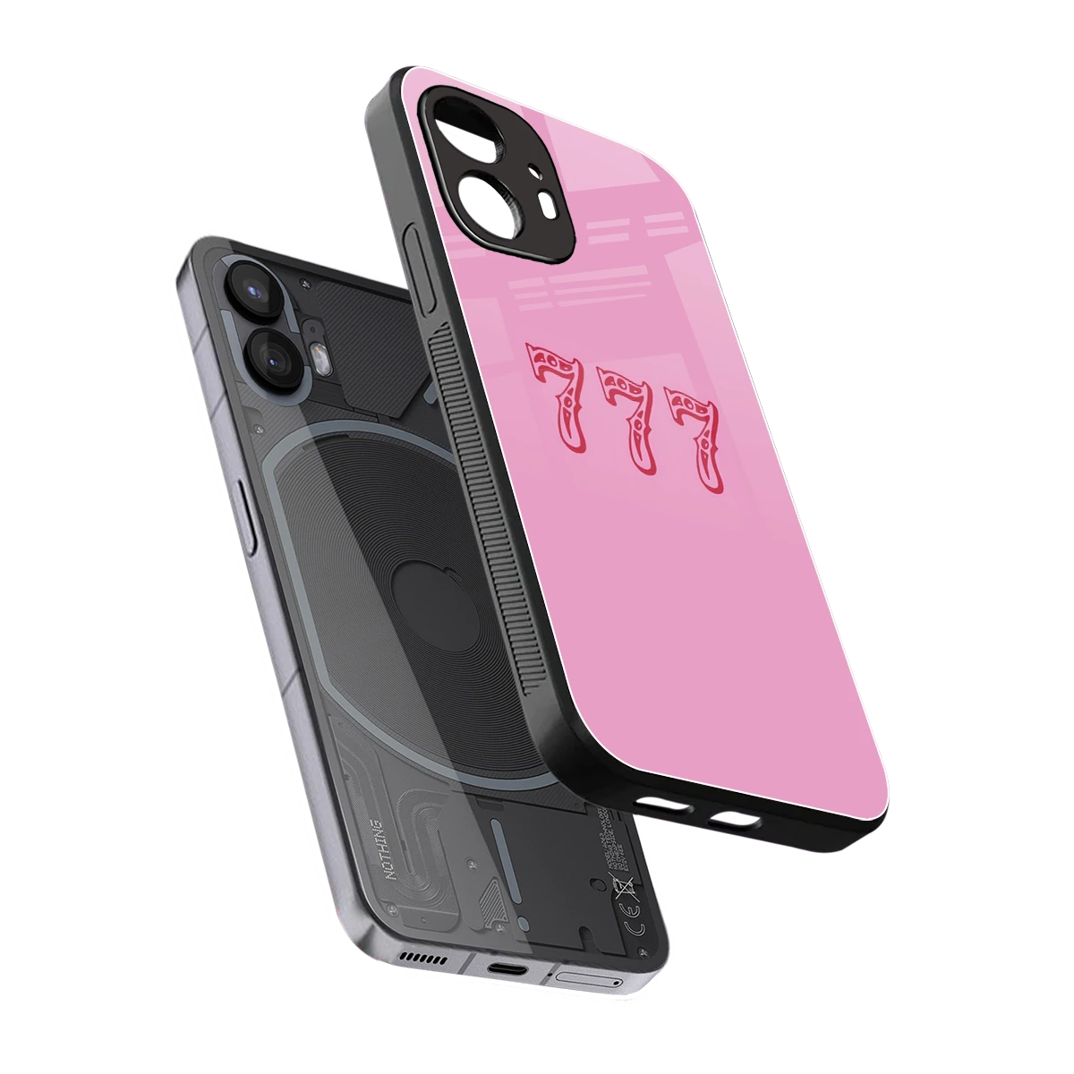 777 sleek nothing phone 2 cover with tempered glass back and TPU edges