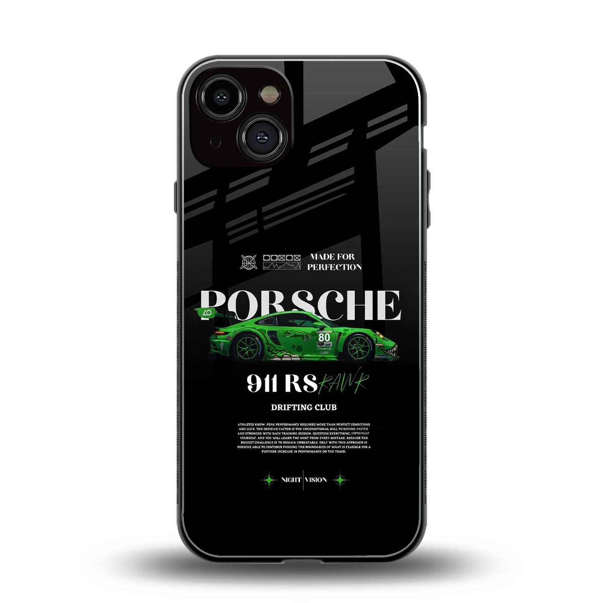 911 RS Drifting Club back phone cover | glass case for iphone 13