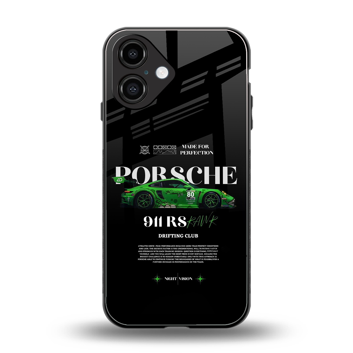 911 RS Drifting Club Phone Case for Iphone 16 | Glass Case