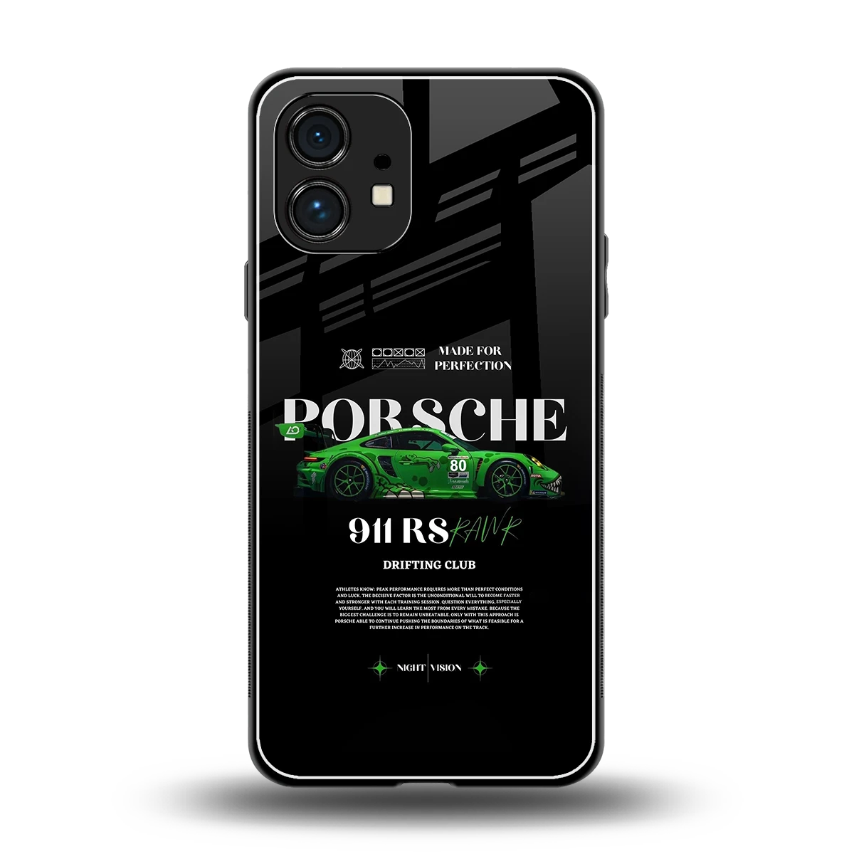 911 RS Drifting Club back phone cover | glass case for nothing phone 1