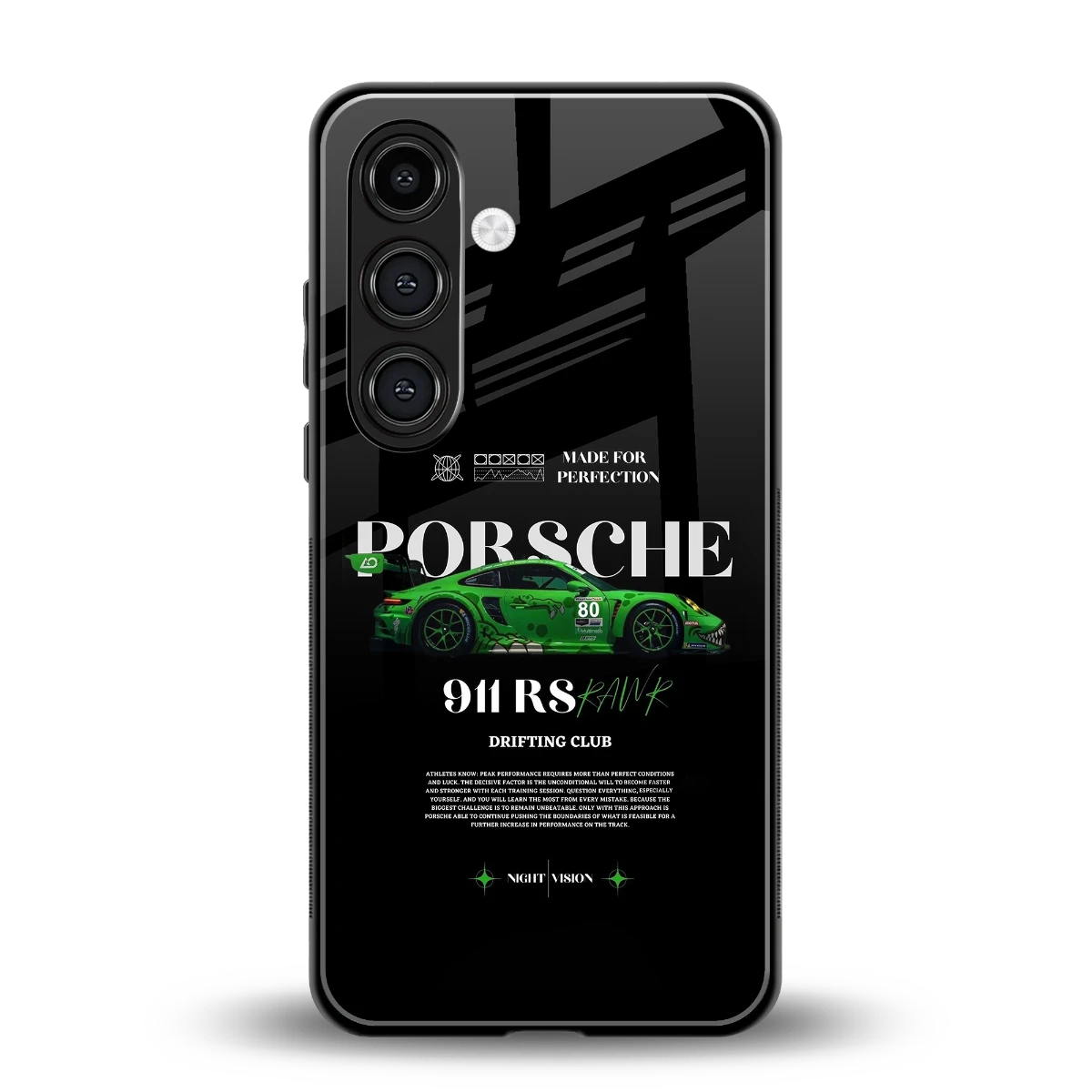 911 RS Drifting Club back phone cover | glass case for samsung galaxy s24