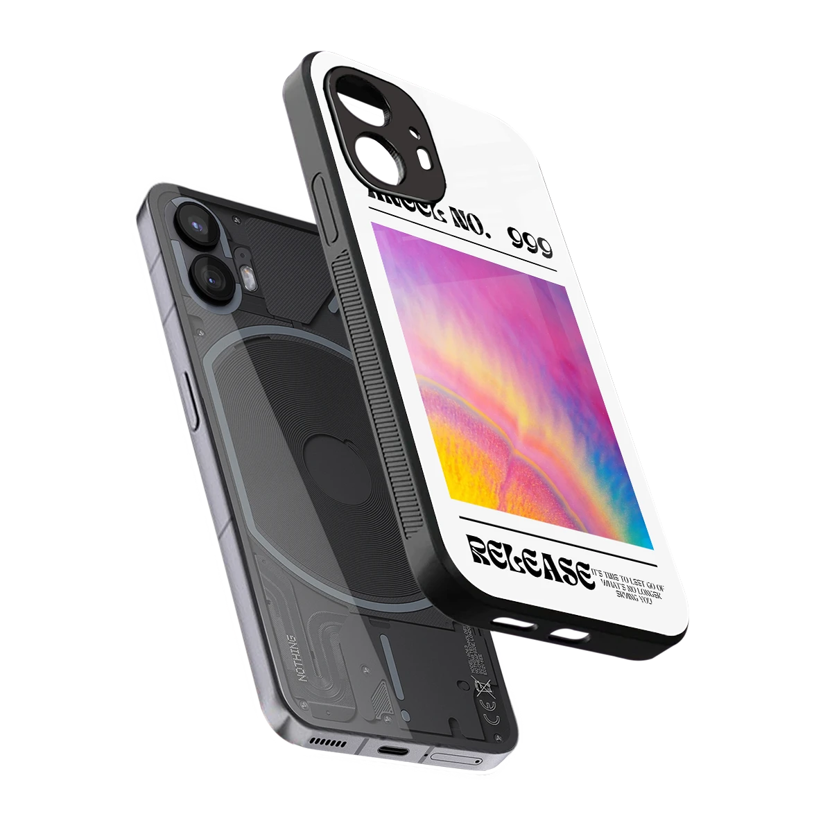 999 sleek nothing phone 2 cover with tempered glass back and TPU edges