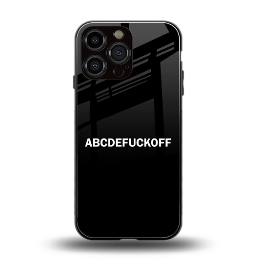 ABCDEFUCKOFF Black back phone cover | glass case for iphone 14 pro max