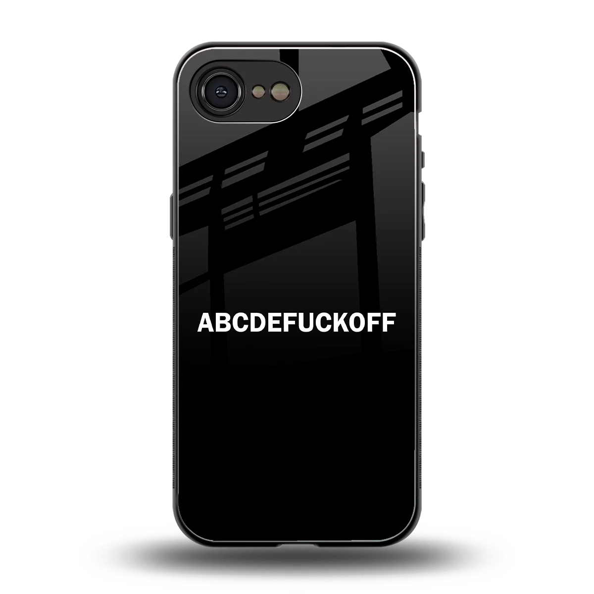 ABCDEFUCKOFF Black back phone cover | glass case for iphone 16e