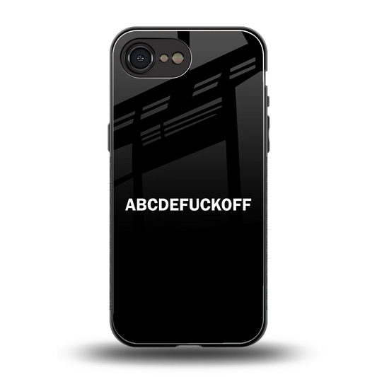 ABCDEFUCKOFF Black back phone cover | glass case for iphone 16e