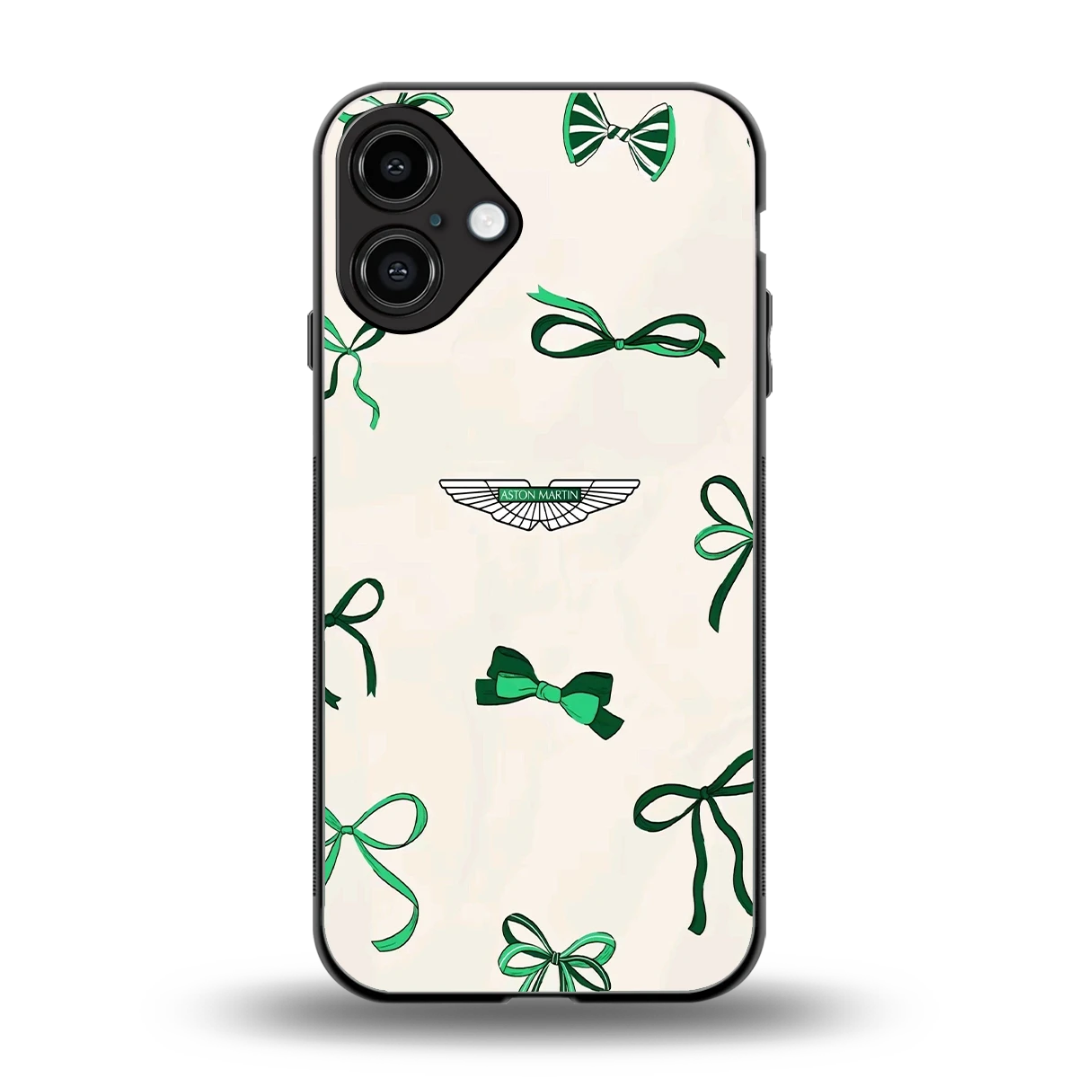 AM X Bows back phone cover | glass case for iphone 16 plus