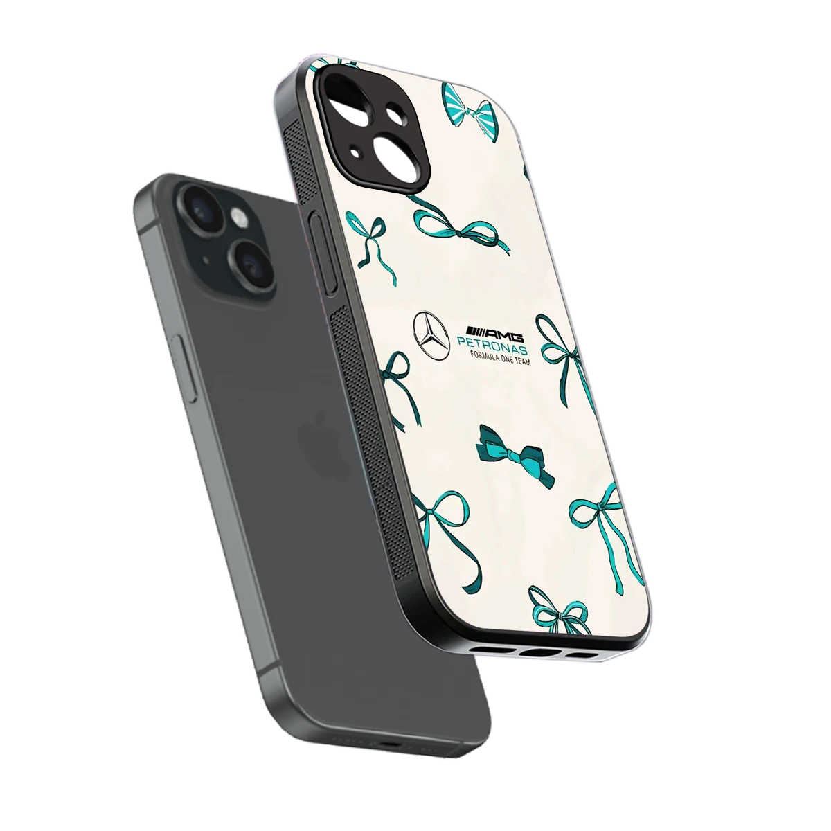 AMG X Bows sleek iphone 13 cover with tempered glass back and TPU edges