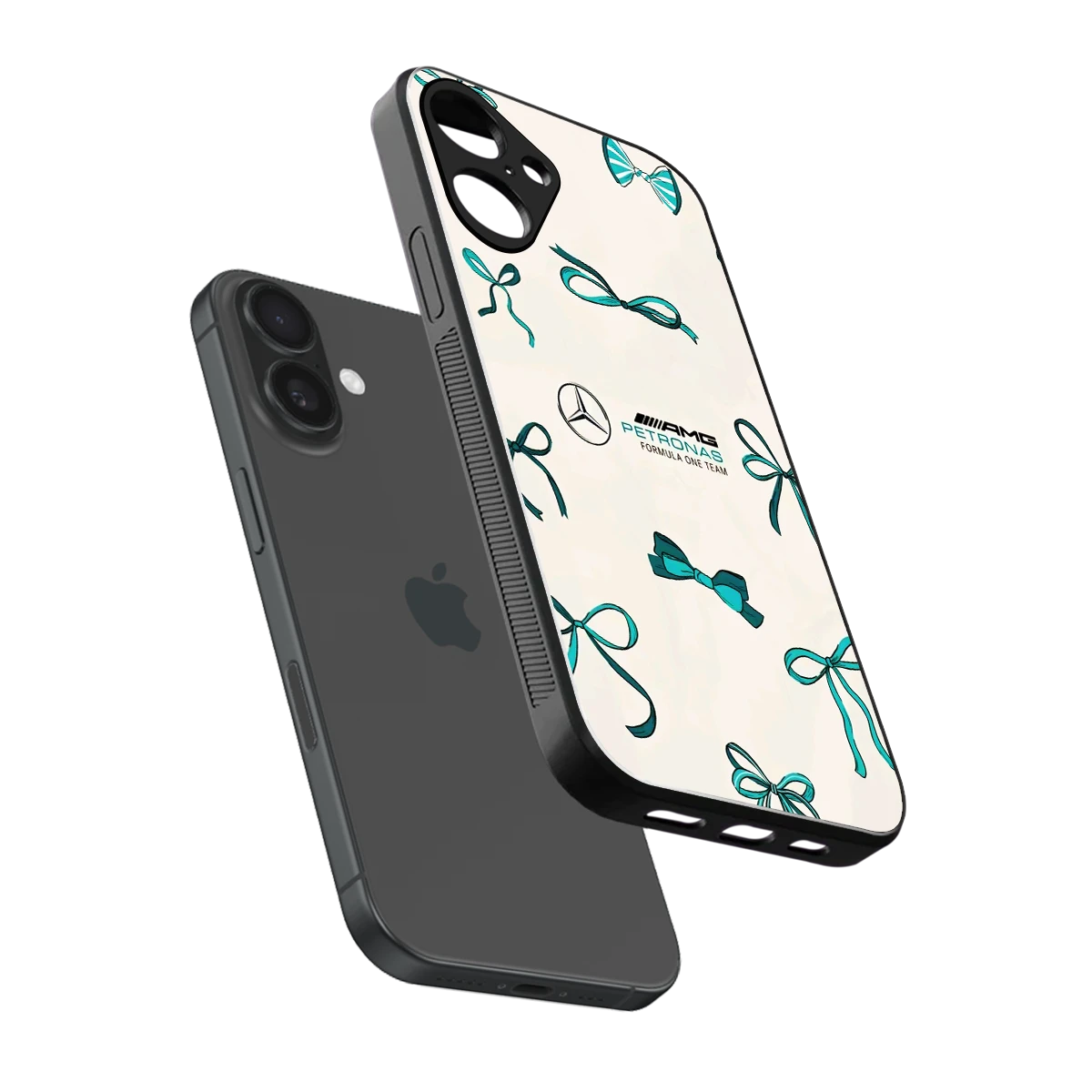 AMG X Bows sleek iphone 16 plus cover with tempered glass back and TPU edges