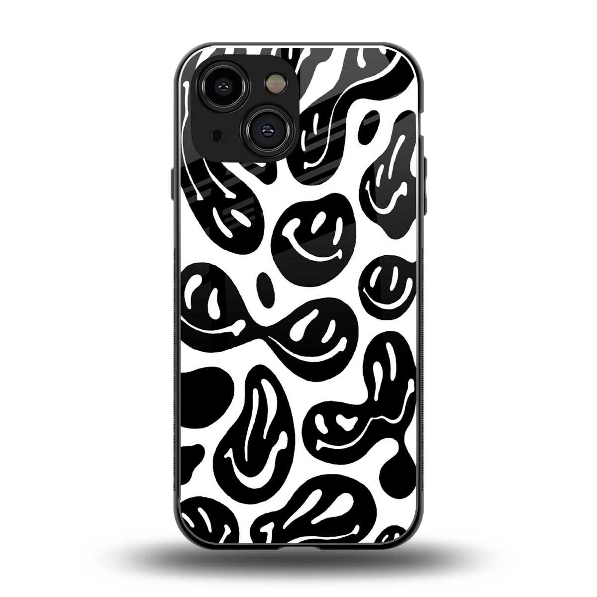 Acid Smiles BW back phone cover | glass case for iphone 13 mini