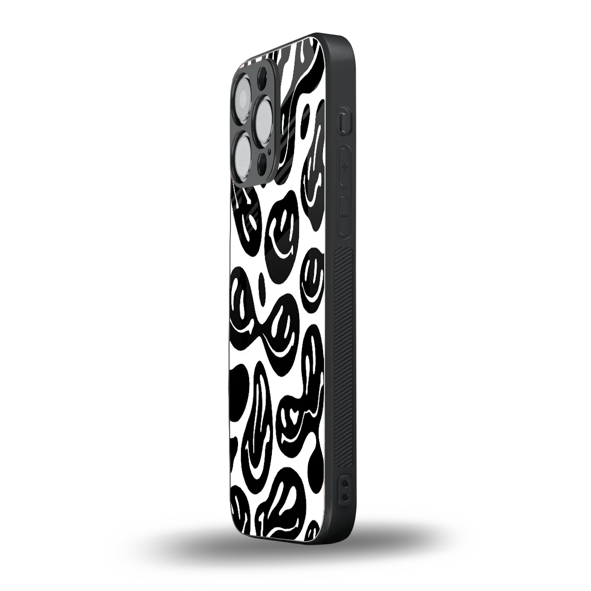 Acid Smiles BW iphone 15 pro max mobile cover | shockproof glass phone case