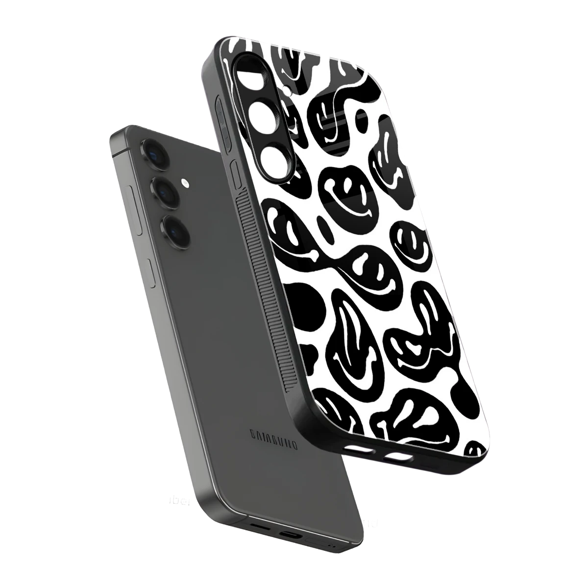 Acid Smiles BW sleek samsung galaxy s24 cover with tempered glass back and TPU edges