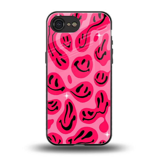 Acid Smiles Pink back phone cover | glass case for iphone 16e