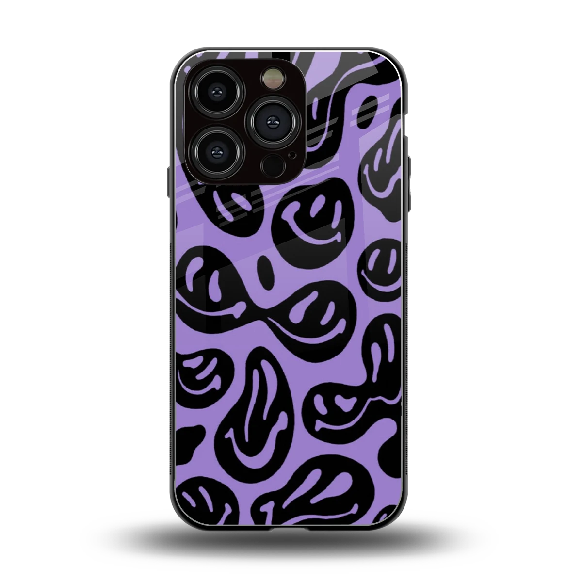 Acid Smiles Purple back phone cover | glass case for iphone 16 pro