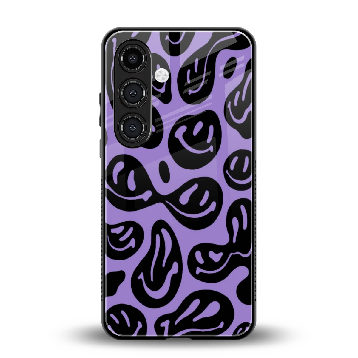 Acid Smiles Purple back phone cover | glass case for samsung galaxy s24