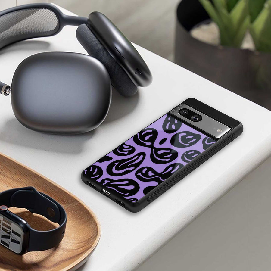 Acid Smiles Purple Phone Case for Samsung Galaxy S23 Plus | Glass Case