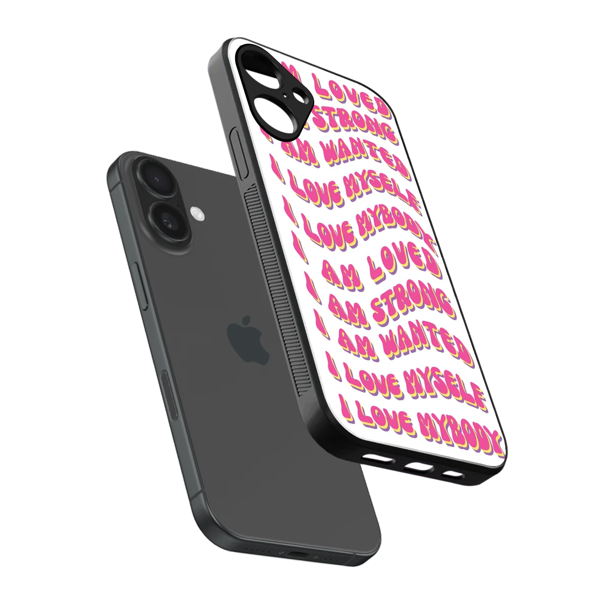 Affirmation sleek iphone 16 plus cover with tempered glass back and TPU edges