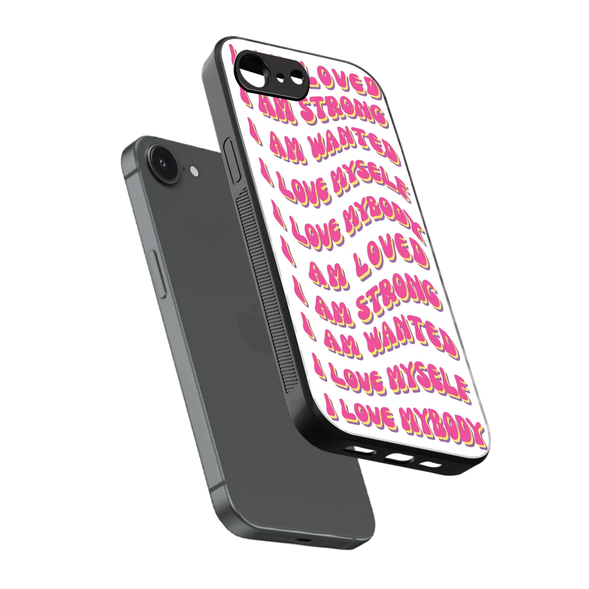 Affirmation sleek iphone 16e cover with tempered glass back and TPU edges