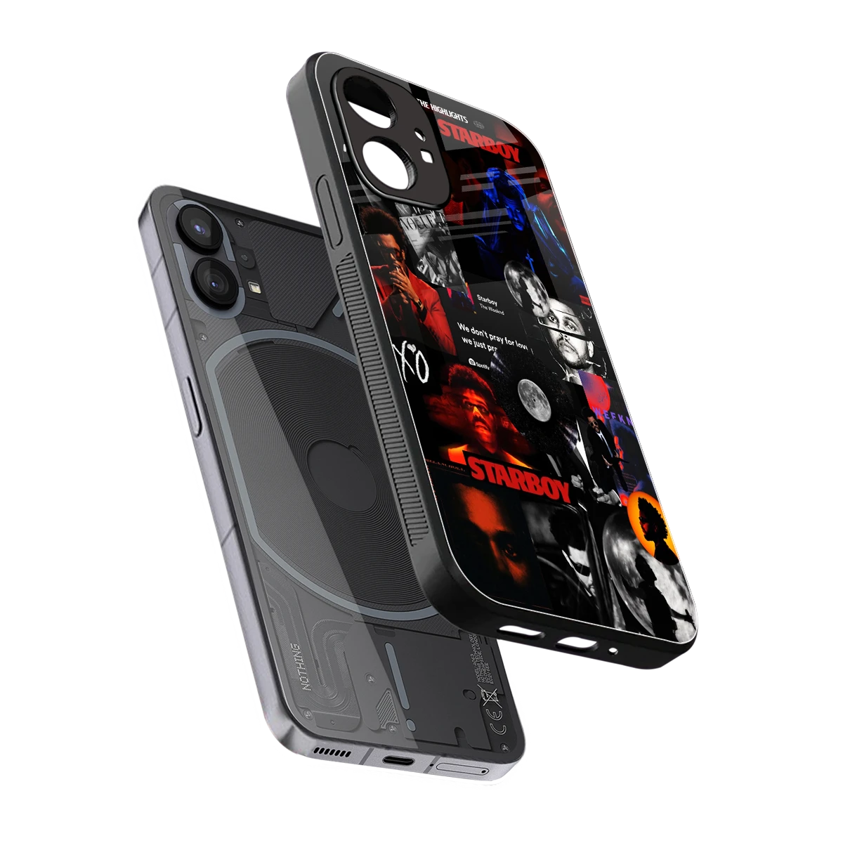 After Hours sleek nothing phone 1 cover with tempered glass back and TPU edges
