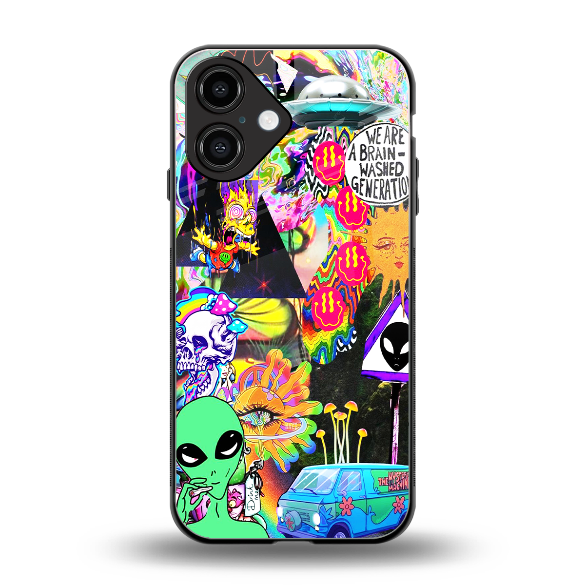 Alien Escape back phone cover | glass case for iphone 16