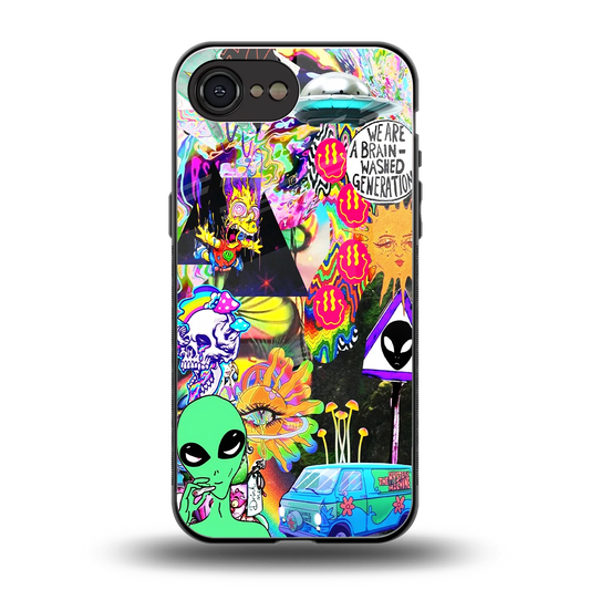 Alien Escape back phone cover | glass case for iphone 16e