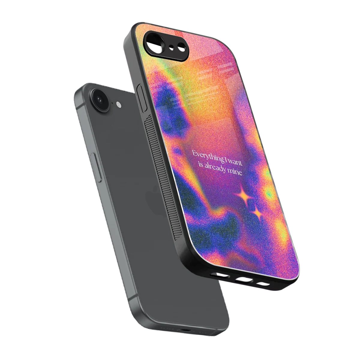 Already Mine sleek iphone 16e cover with tempered glass back and TPU edges