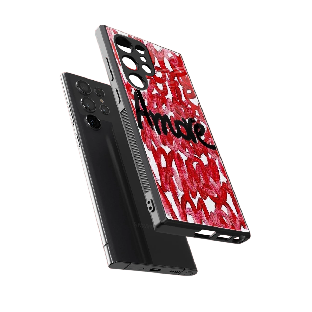 Amore sleek samsung galaxy s24 ultra cover with tempered glass back and TPU edges
