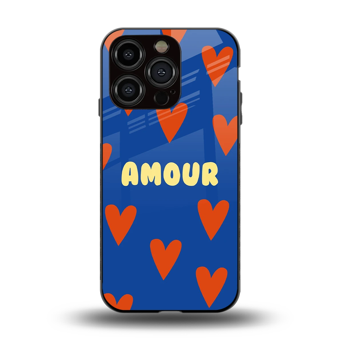 Amour Blue back phone cover | glass case for iphone 13 pro