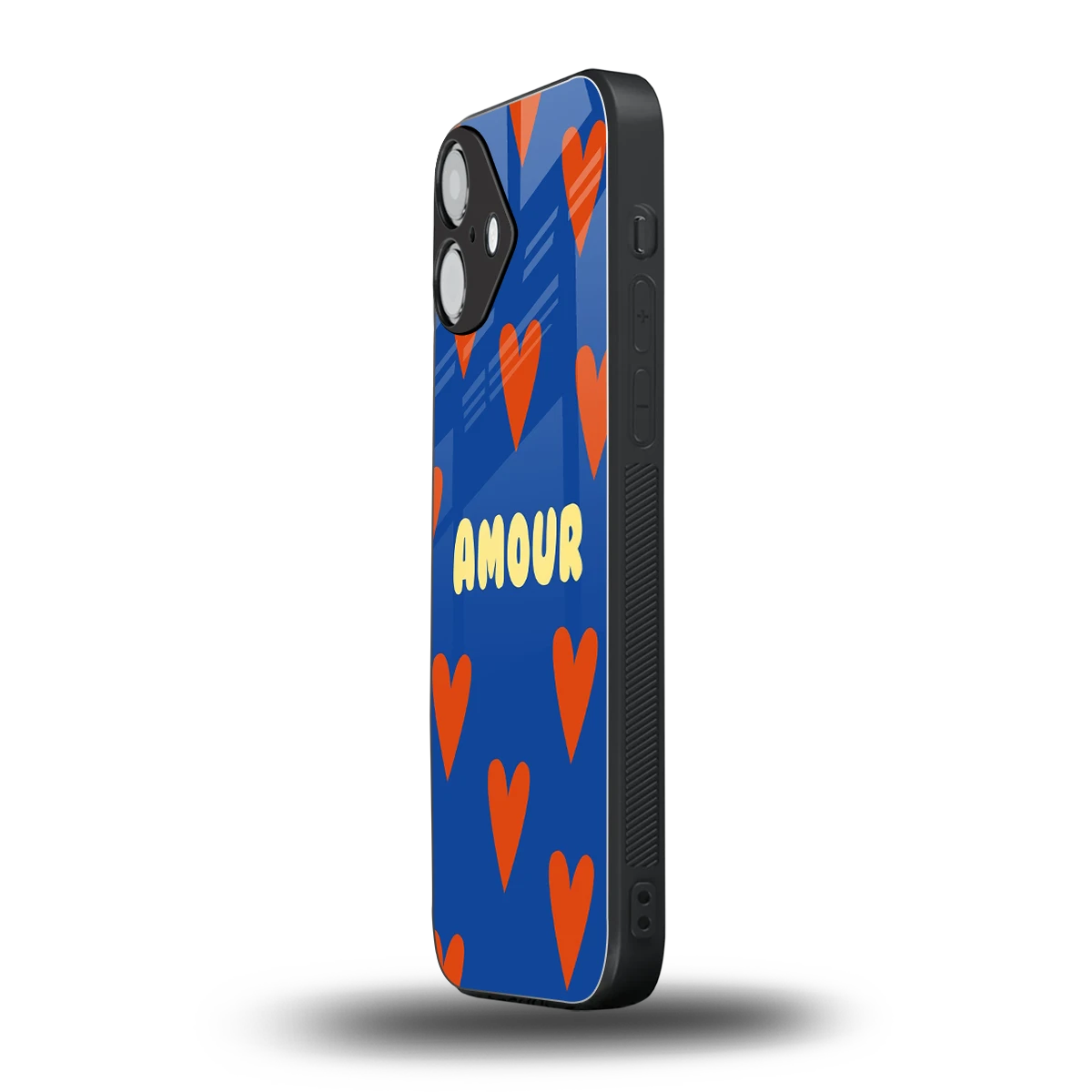 Amour Blue iphone 16 plus mobile cover | shockproof glass phone case