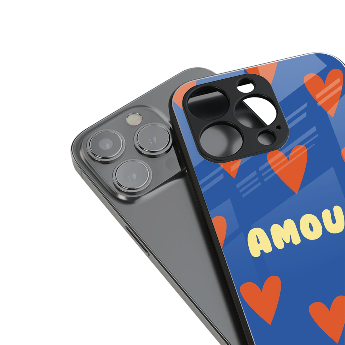 Amour Blue Phone Case for Iphone 16 | Glass Case