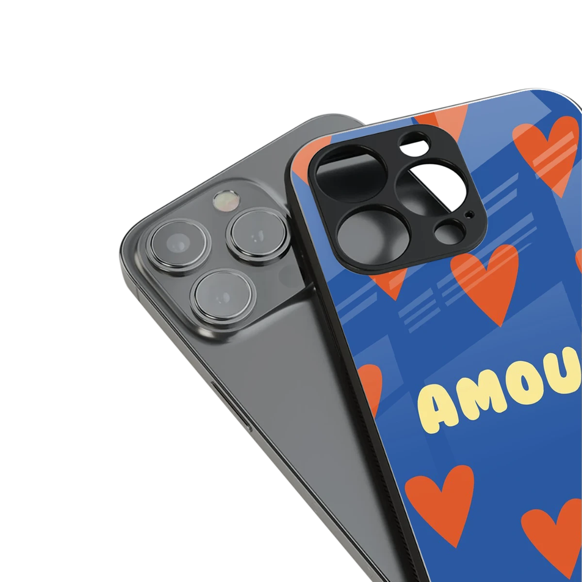Amour Blue stylish phone case for iphone 13 pro | glossy glass and slim fit