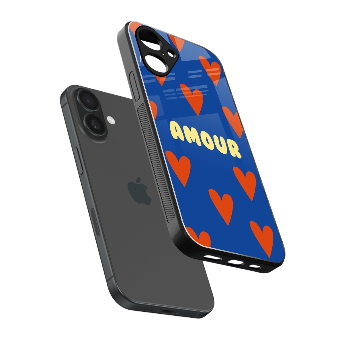 Amour Blue Phone Case for Iphone 16 | Glass Case