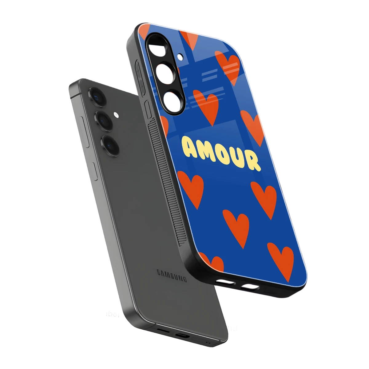 Amour Blue sleek samsung galaxy s24 cover with tempered glass back and TPU edges