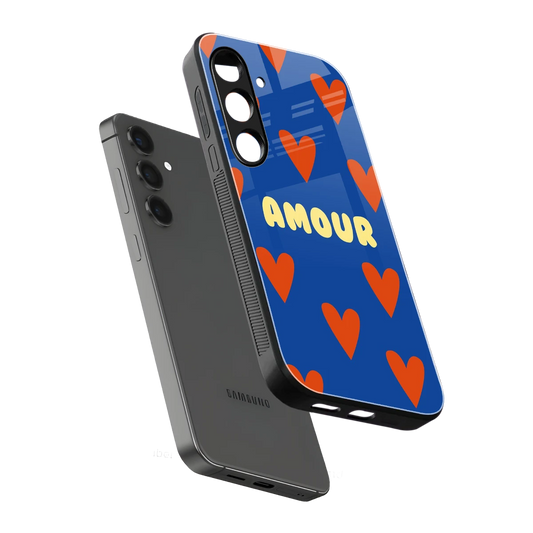 Amour Blue sleek samsung galaxy s23 plus cover with tempered glass back and TPU edges