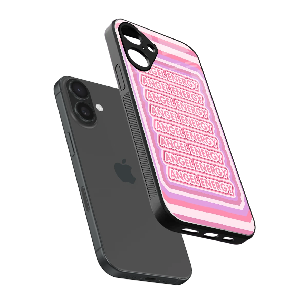 Angel Energy sleek iphone 16 plus cover with tempered glass back and TPU edges