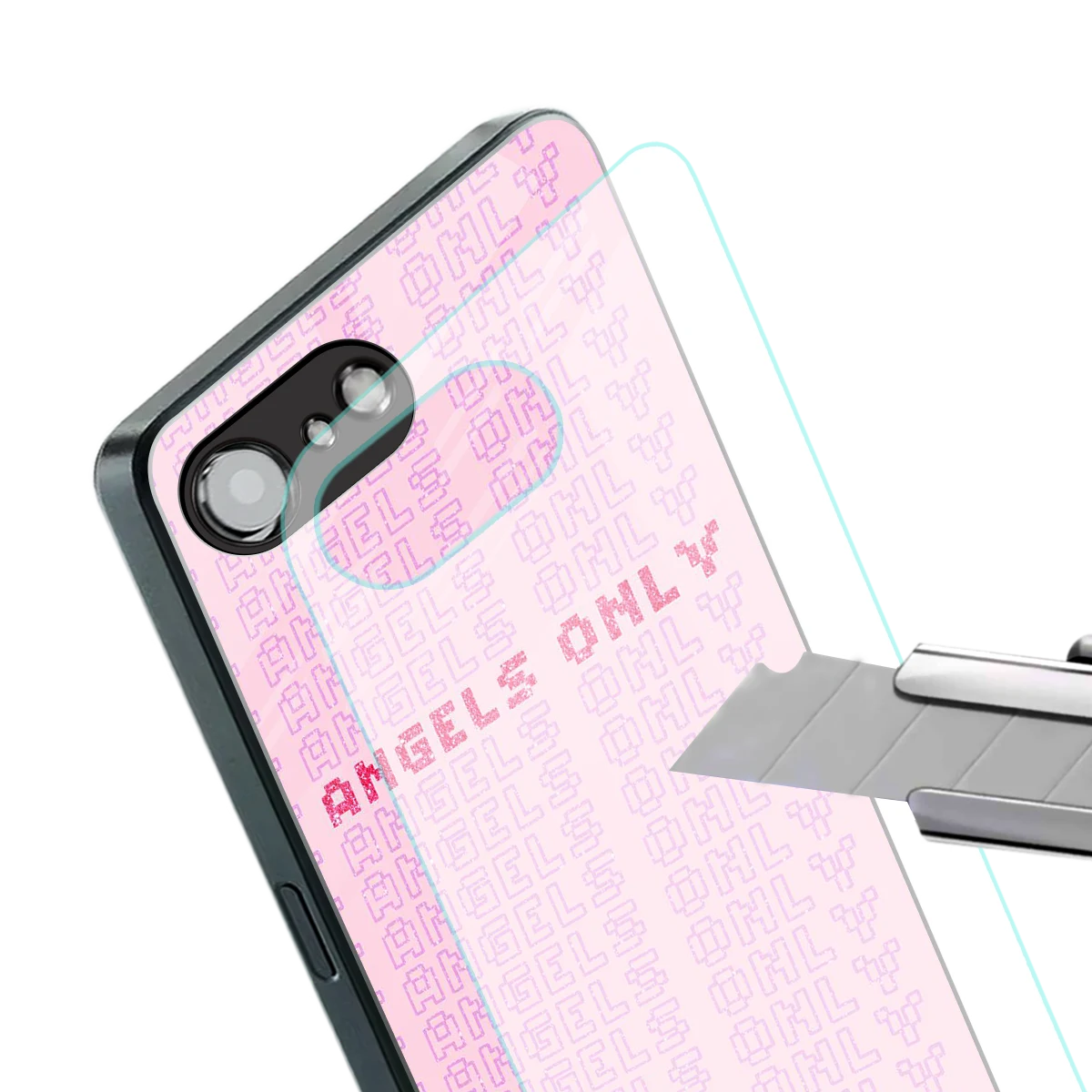 Angels Only stylish phone case for iphone 16e | glossy glass and slim fit