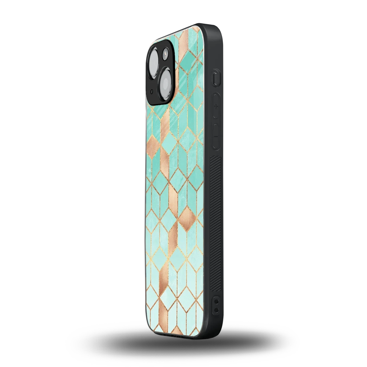 Aqua Mosaic iphone 13 mini mobile cover | shockproof glass phone case