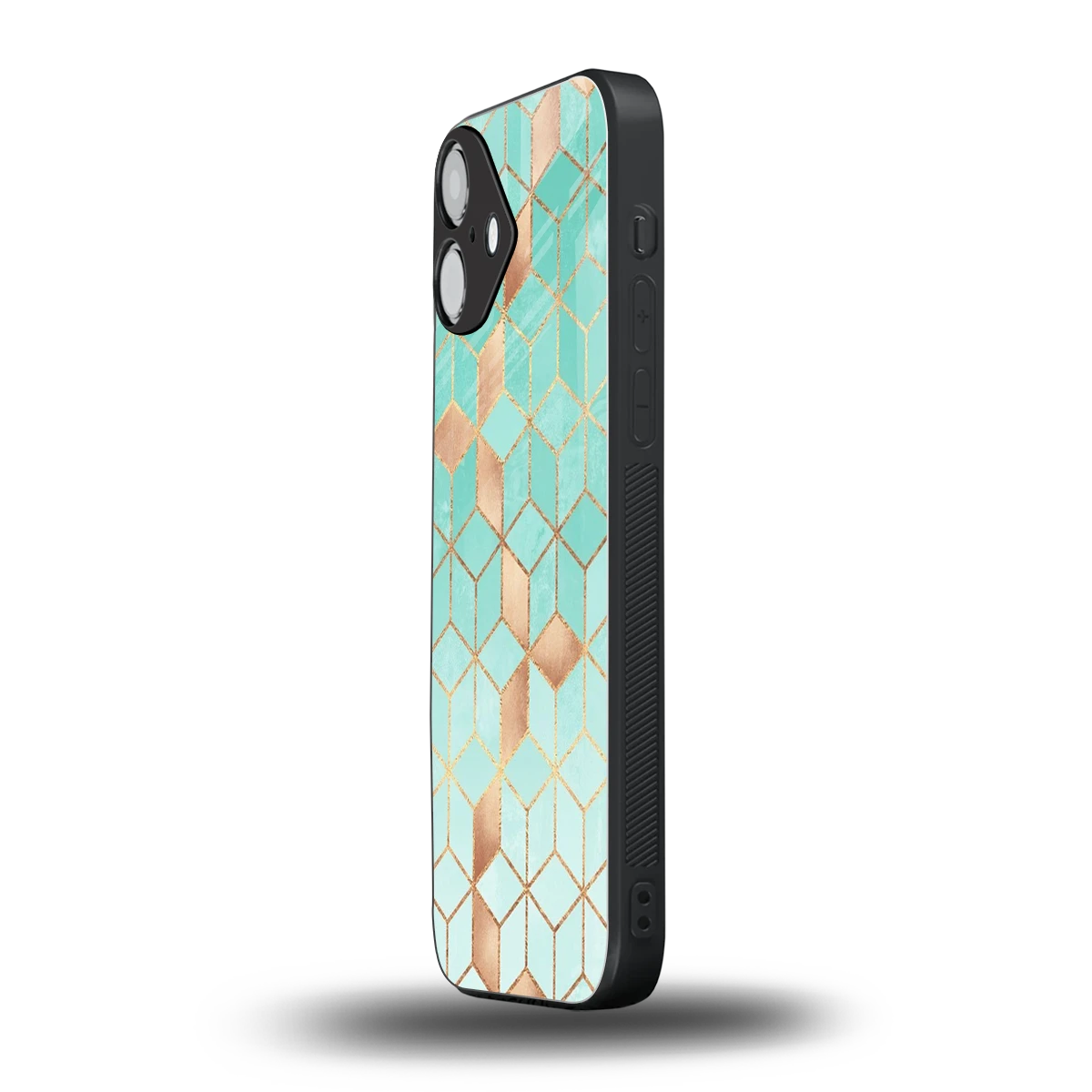 Aqua Mosaic iphone 16 plus mobile cover | shockproof glass phone case