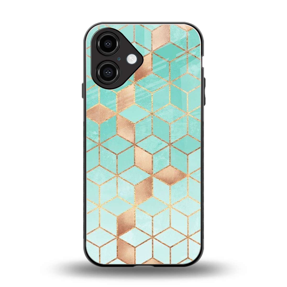 Aqua Mosaic Phone Case for Iphone 16 | Glass Case