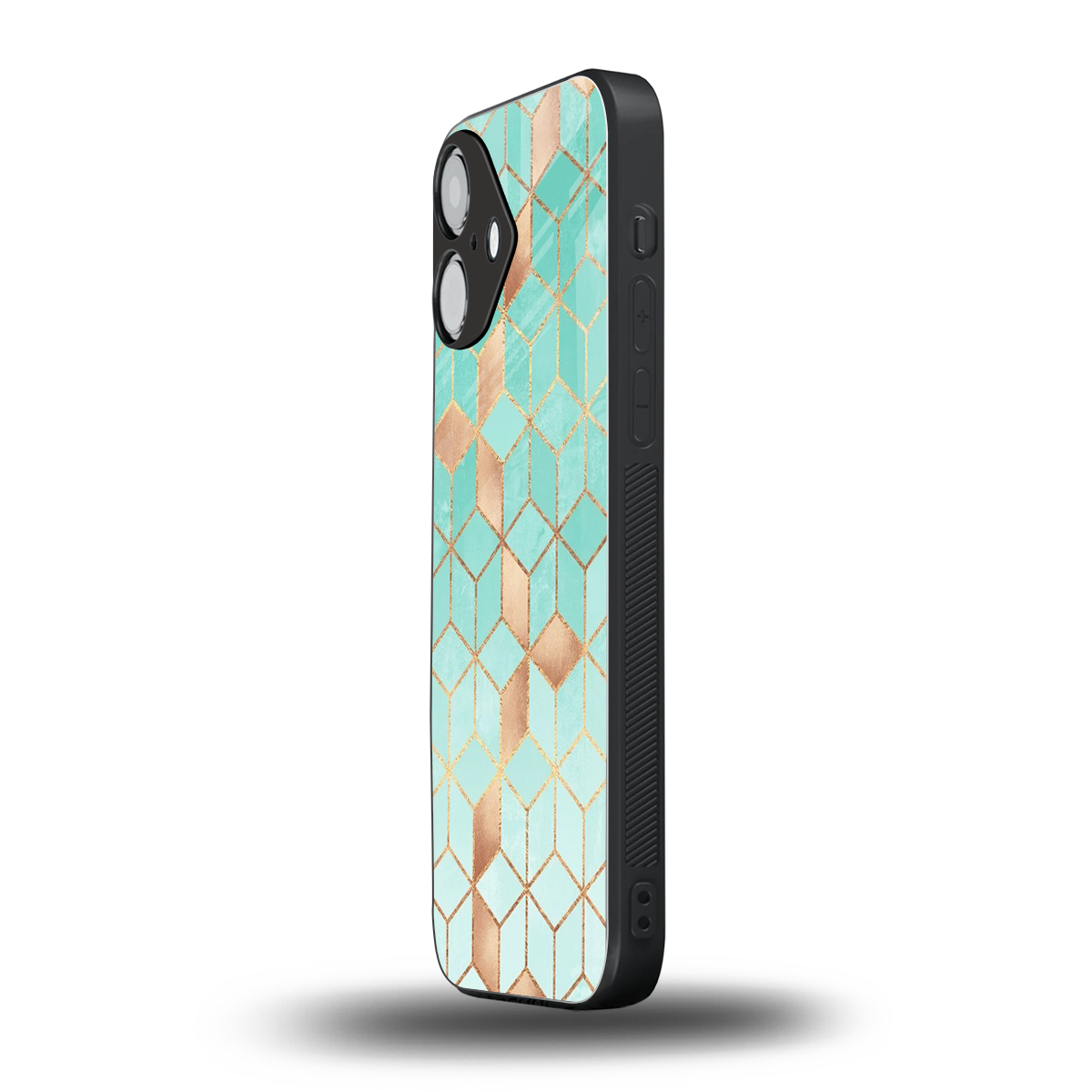 Aqua Mosaic Phone Case for Iphone 16 | Glass Case
