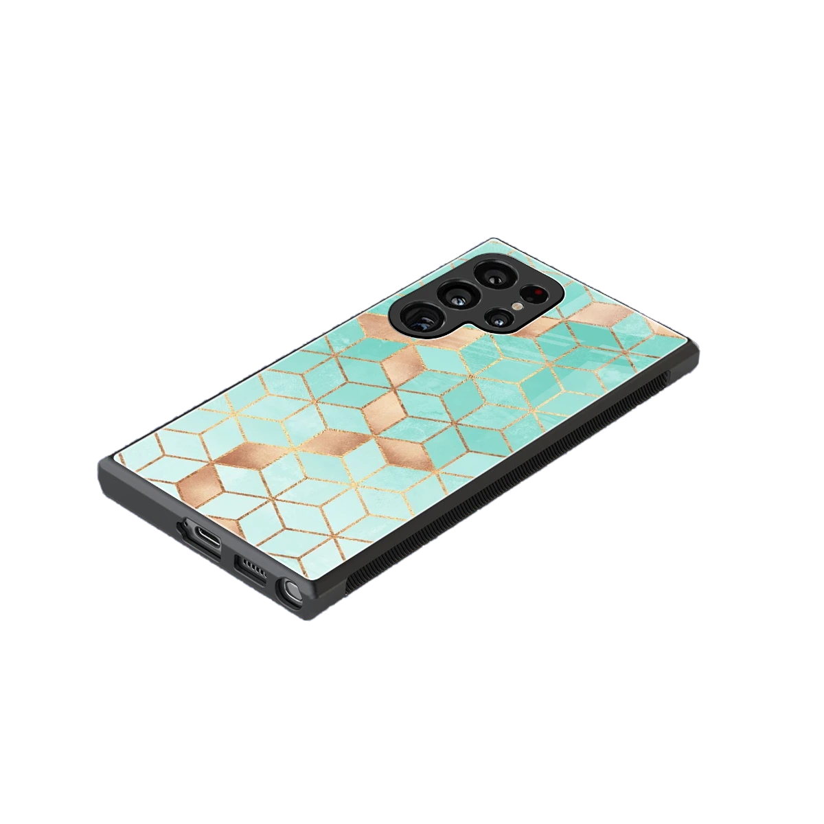 Aqua Mosaic stylish phone case for samsung galaxy s24 ultra | glossy glass and slim fit