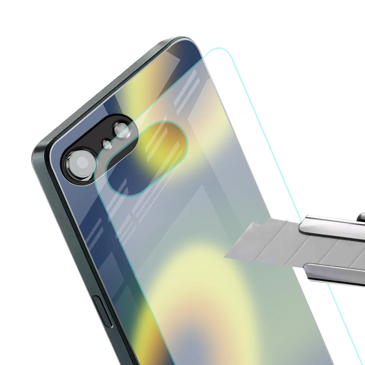 Aqua Sunset stylish phone case for iphone 16e | glossy glass and slim fit