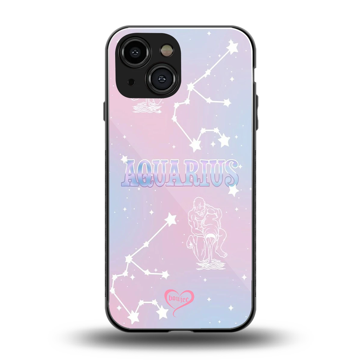 Aquarius Aura back phone cover | glass case for iphone 13 mini