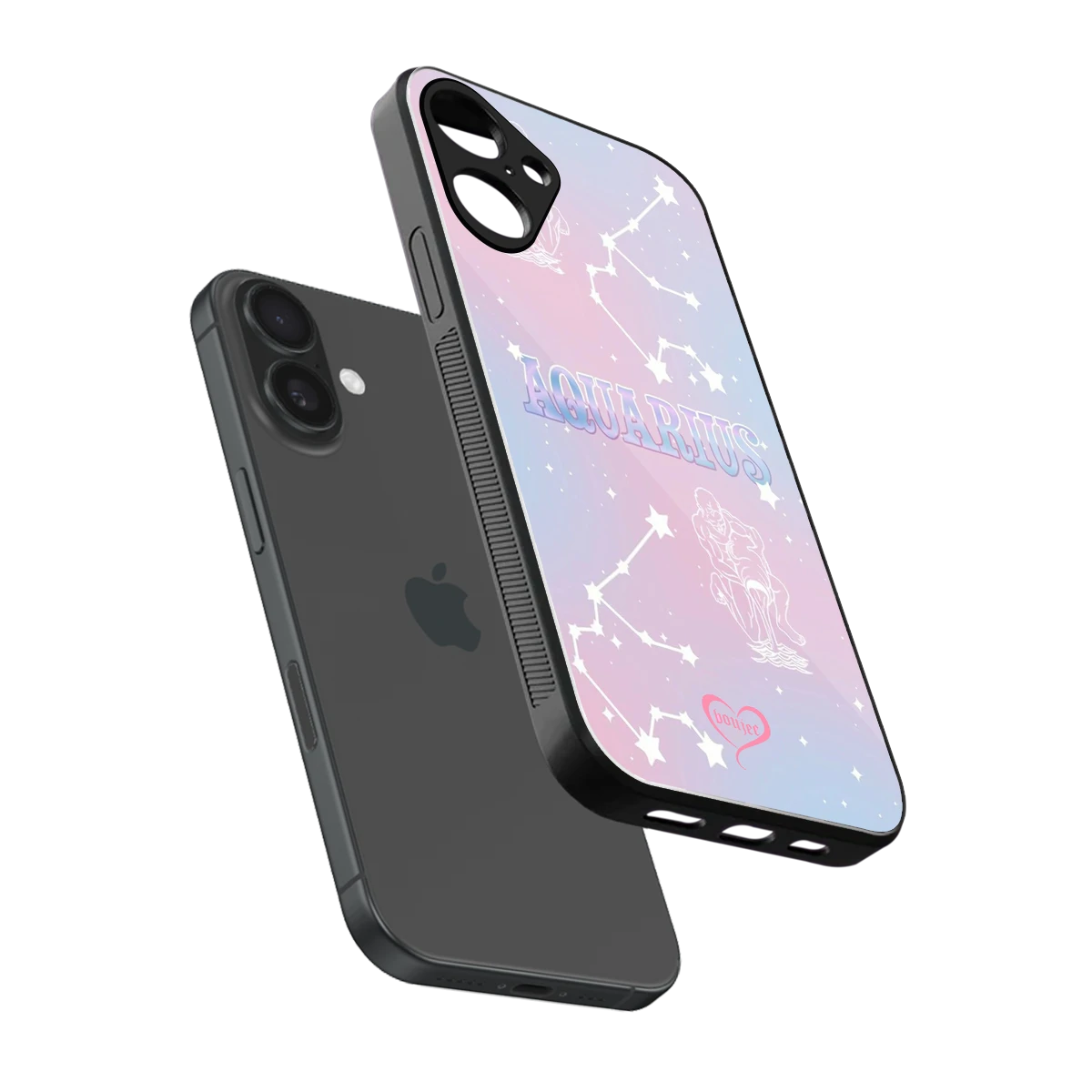 Aquarius Aura sleek iphone 16 plus cover with tempered glass back and TPU edges