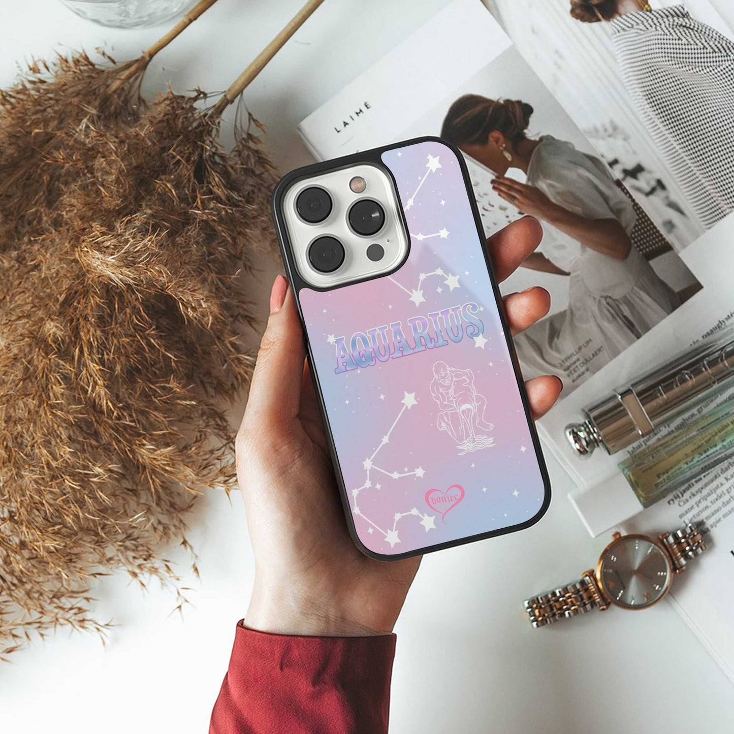 Aquarius Aura Phone Case for Iphone 16 | Glass Case