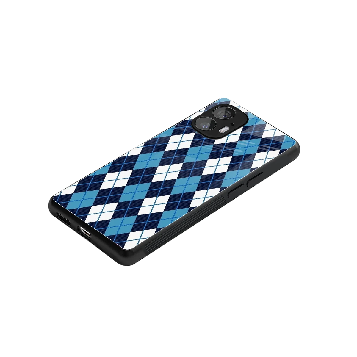 Argyle Blue stylish phone case for nothing phone 2 | glossy glass and slim fit