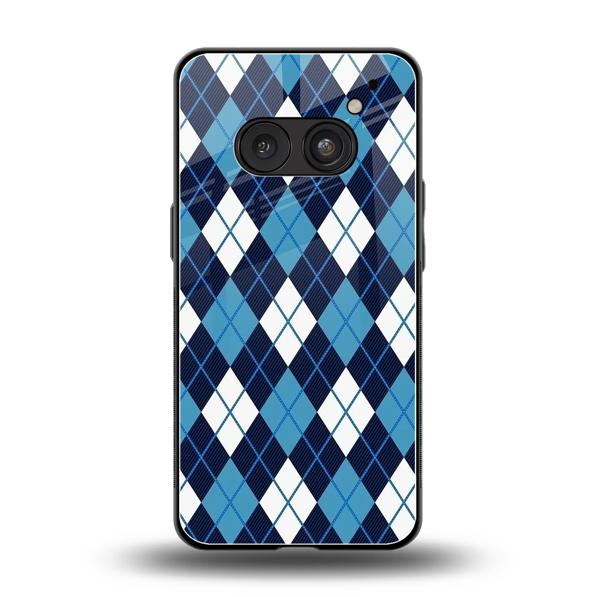 Argyle Blue back phone cover | glass case for nothing phone 2a